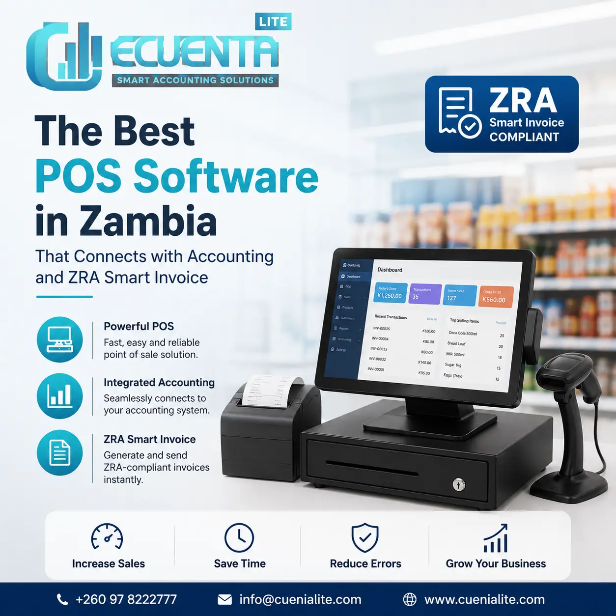 The Best POS Software in Zambia That Connects with Accounting and ZRA Smart Invoice